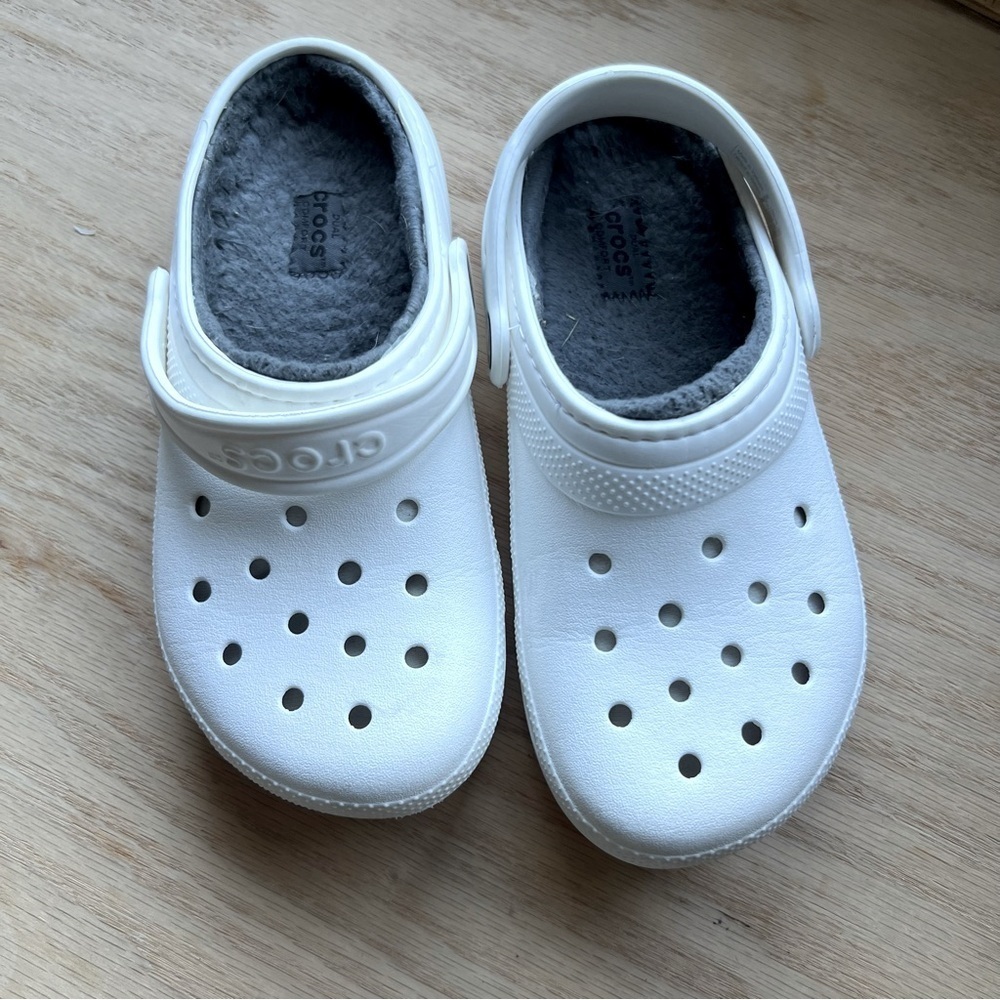 CROCS white insulated Faux Fur Lined Clog Unisex Shoes Slip On